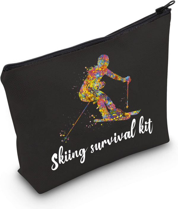 POFULL Skiing Bag, Skiing Team Gifts Survival Kit for Ski Lover, Cosmetic Bag