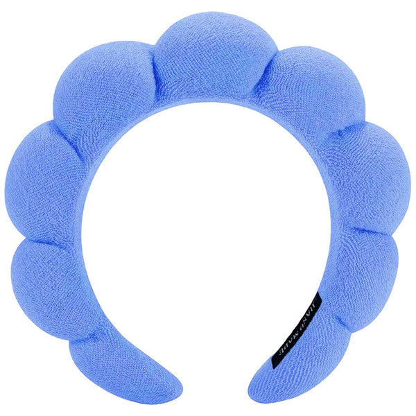 Spa Headbands for Washing Face or Makeup, Puffy Terry Cloth Hairband for Women, Skin Care Accessories (Dark Blue)
