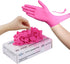 FINITEX Pink Nitrile Disposable Gloves - 3.5mil 100PCS Powder Free Latex Free Cleaning Medical Exam Gloves