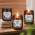 Kamria 7oz Violet Iris Sandalwood Candle, Elegant Floral Woody Aromatherapy in Amber Glass Jar, Natural Soy Wax