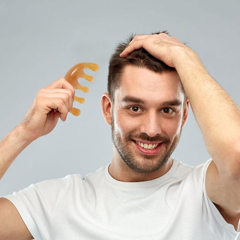 Set 2 minkissy Amber Scalp Massager Pieces Manual Five-Claw and Wide-Tooth Scraping Combs for Facial Massage, Head Spa