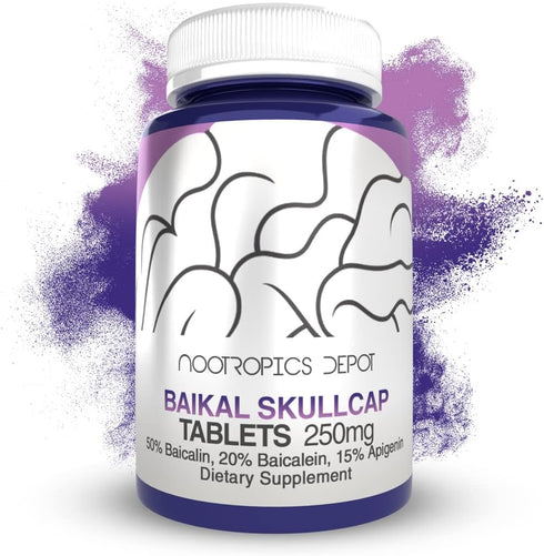 Nootropics Depot Baikal Skullcap Extract Tablets, 250mg, 120 Count with >15% Apigenin, >20% Baicalein