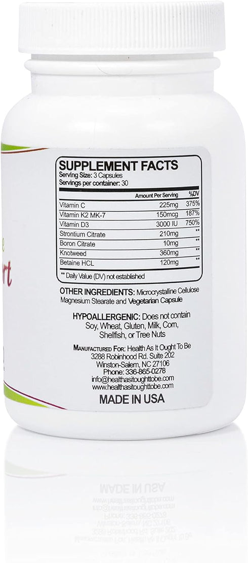 Health As It Ought To Be Calcium Free Bone Support Supplement, Ultimate Bone and Cardiovascular Protection, 90 Capsules