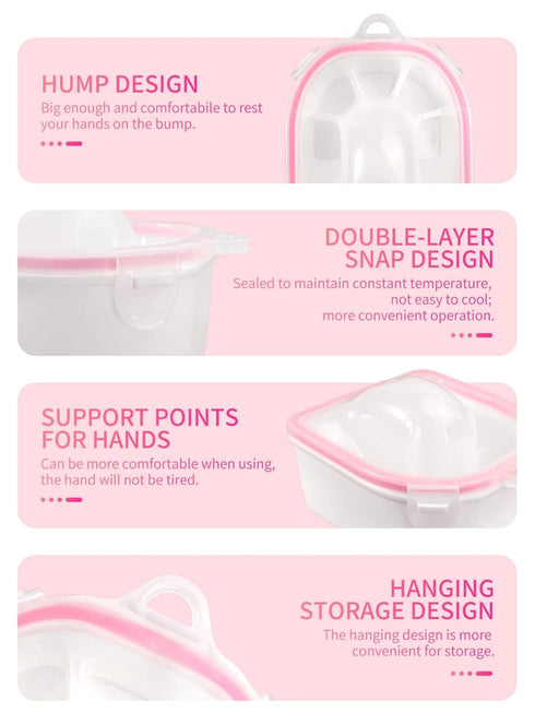 Nail Soaking Bowl Set - 2PCS Gel Polish Dip Powder Remover with Triangle Cuticle Peeler & Stainless Steel Pusher