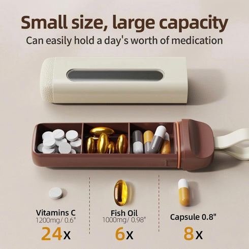 SAVN89 Three-Compartment Pill Organizer, Portable Pill Case and Pill Box, Moisture Proof -Travel Pill Organizers