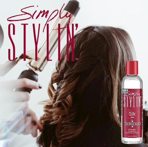 Simply Stylin' Silk Serum 4 fl oz - Anti-Frizz Hair Product and Heat Protectant for Women