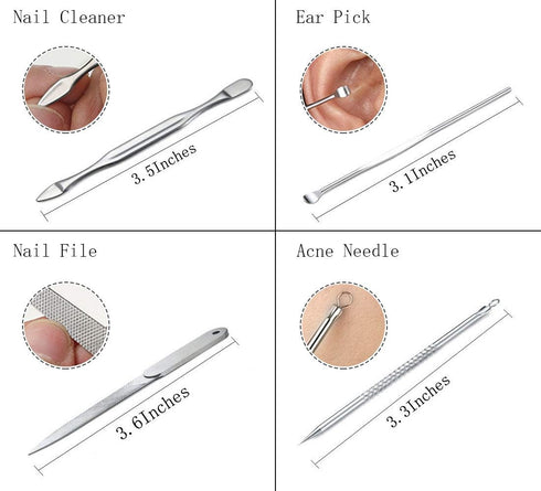 Manicure Set Professional Nail Clippers Kit, 12Pcs Stainless Steel Grooming Tools for Travel or Home, Rose Gold