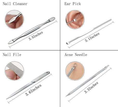 Manicure Set Professional Nail Clippers Kit, 12Pcs Stainless Steel Women Grooming Tools for Travel or Home - Gold