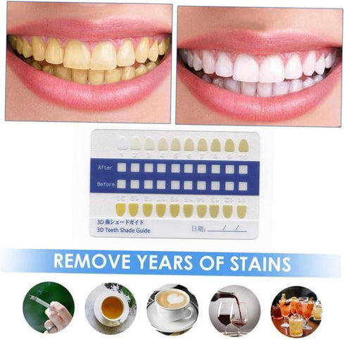 Ipetboom 20-Piece Set PVC Tooth Shade Comparison Chart Matte Finish Tooth Color Contrast Cards for Whitening Supplies