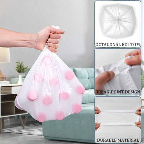 CHARMOUNT 4 Gallon Unscented Trash Bags - 105 Count Garbage Bags for Bathroom, Kitchen, Bedroom
