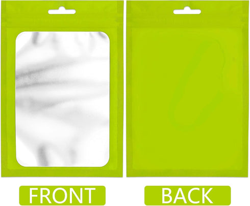 100 Pcs Resealable Mylar Bags with Clear Window, Foil Pouch Zipper Bags for Food Storage Supplies (7.08x10.24 inches,