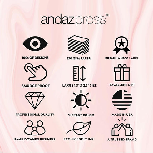 Andaz Press Fancy Frame Rectangular Label Stickers, Thank You for Celebrating with Us, Kraft Print, 36-Pack Wedding