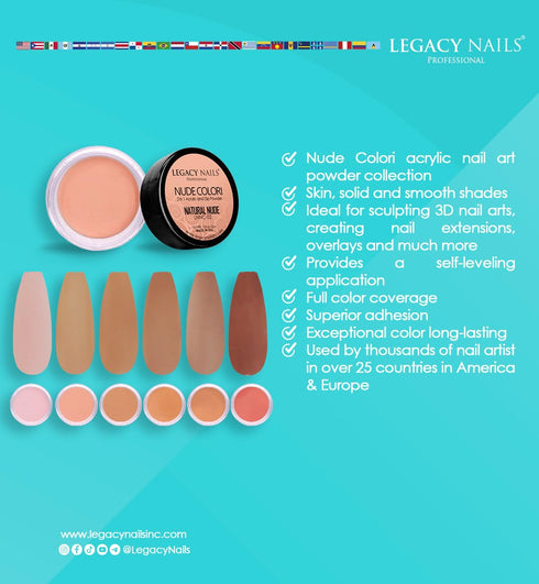 Legacy Nails Professional ACRYLIC NAIL POWDER COLLECTION - High-Pigment Formula for Long-Lasting Wear & Salon-Quality
