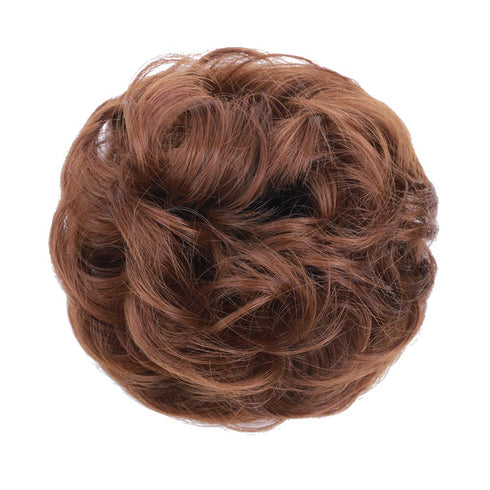 MORICA 2PCS Messy Bun Hair Piece, Fake Hair Messy Bun Scrunchies for Thin Hair Extension, Curly Wavy Synthetic Chignon