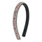 Wecoe Pink Rhinestone Headband, Women Comb Headband with Teeth, Bling Sparkly Non-Slip Hair Accessories