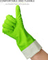 3 Pairs Rubber Cleaning Gloves Latex Free 13" Reusable Dishwashing Gloves Medium Green+Pink+Orange