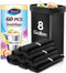 Teivio 8 Gallon 60 Counts Strong Trash Bags - Garbage Bags for Bathroom Trash Can Bin Liners, Medium Plastic Bags