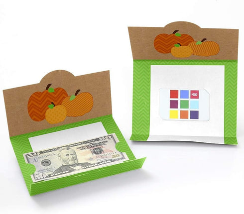 Set 8 Big Dot of Happiness Pumpkin Patch - Thanksgiving Cards- Halloween Cards - Money and Gift Card Holders - Party