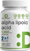 Alpha Lipoic Acid 1,000mg, 180 Veggie Capsules for Max Bioavailability, Antioxidant Supplement for Energy Support