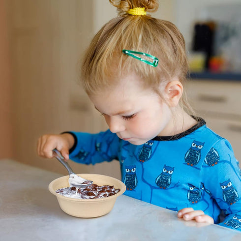 Paper Bowls 10 oz, 100 Pack Small Disposable Heavy Duty Bowls for Hot Soup, Ice Cream, Fruits, 100% Compostable
