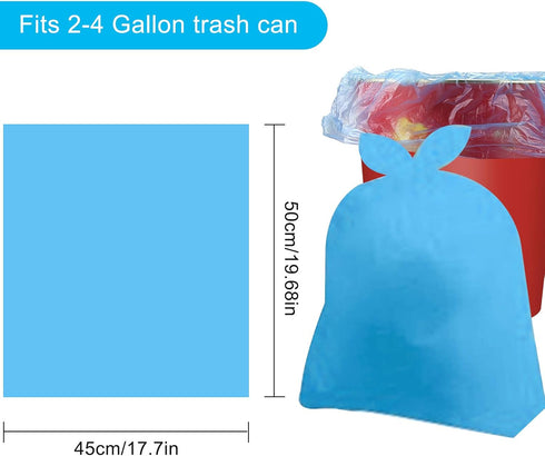 100 Count Small Trash Bags - 4 Gallon Garbage Bags for Office, Bedroom, Bathroom, Colored, 5 Rolls