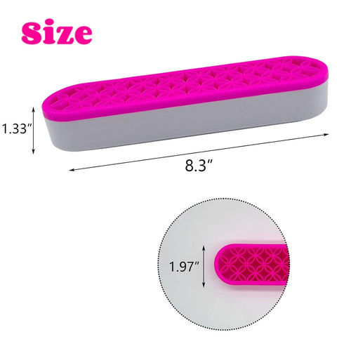 TANG SONG 1 PCS Silicone Make up Brush Holder Cosmetic Storage Box Desktop Organizers (Pink)
