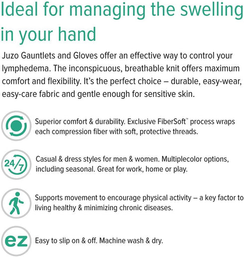 Juzo 20-30 mmHg Soft Seamless Gauntlet, Left Beige, Size M