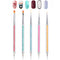TEOYALL Double-Ended Nail Art Brushes, 5 PCS Nail Design Tools Kit with Nail Liner Brush and Dotting Pens