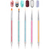 TEOYALL Double-Ended Nail Art Brushes, 5 PCS Nail Design Tools Kit with Nail Liner Brush and Dotting Pens