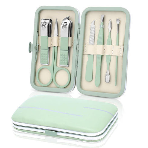 Manicure Set for Fathers Gifts, Stainless Steel Nail Care Set, 7 in 1 Grooming Tool Kit for Men