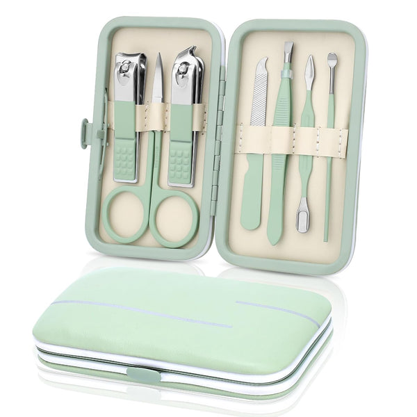Manicure Set for Fathers Gifts, Stainless Steel Nail Care Set, 7 in 1 Grooming Tool Kit for Men