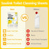 Toilet Cleaning Sheets - Plastic-Free, Liquidless Toilet Bowl Cleaner Strips, 80 Cleans, Lemon Scent
