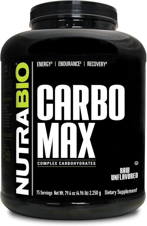 NutraBio CarboMax Maltodextrin, Complex Carbohydrate Powder for Sustained Energy, Unflavored, 5 Pounds