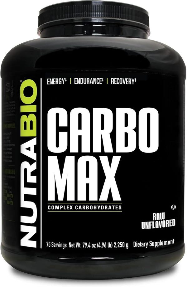 NutraBio CarboMax Maltodextrin, Complex Carbohydrate Powder for Sustained Energy, Unflavored, 5 Pounds
