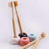 Gaia Guy Natural Bristle Bamboo Toothbrush 6-Pack, Compostable & Biodegradable Boar Bristle and Bamboo