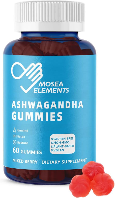 MOSEA ELEMENTS Ashwagandha Gummies & Vitamin D Gummies for Men & Women - Relax