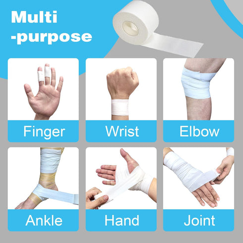 Residue(1.5in*10yd*2rolls*White) Athletic Tape Athletic & Medical Trainers & First Aid Tape for Injuries Wrist Ankle