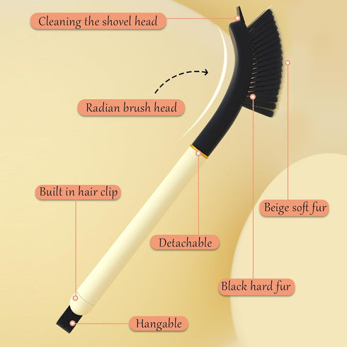 Hard Bristle Crevice Cleaning Brush, Long Handle Multifunctional Gap Cleaning Tool for Bathroom and Kitchen