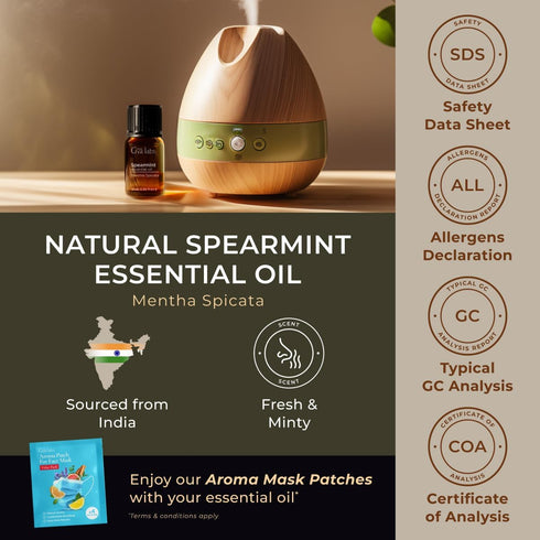 Gya Labs Spearmint Essential Oil, 0.34 Fl Oz, 100% Pure Natural for Diffuser, Skin, Hair & Candle Making