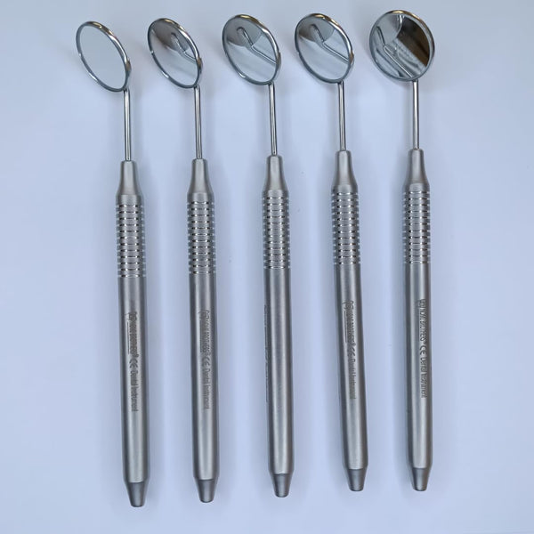 QUANTAFIT EXPORTS Oral Care Dental Mirror #5 5-Pack German Hollow Handle Stainless Steel Tools
