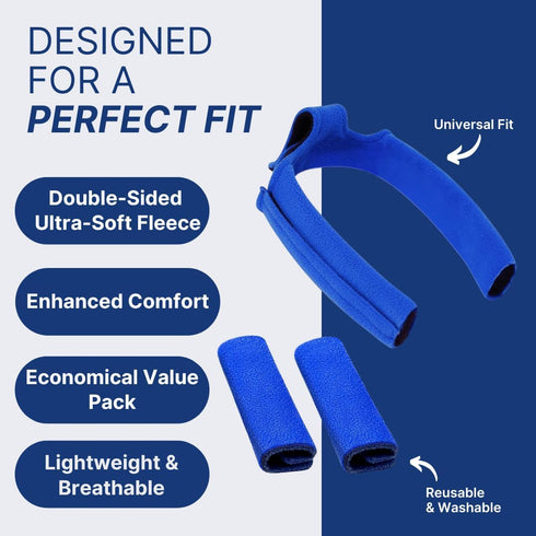 Snugell CPAP Headgear Strap Covers & Neck Pad Cushion, Ultra-Soft Fleece for Comfort & Skin Protection