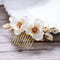 Yean Bride Flower Bridal Hair Comb, Gold Leaf Wedding Hair Piece, Floral Accessories for Women and Girls