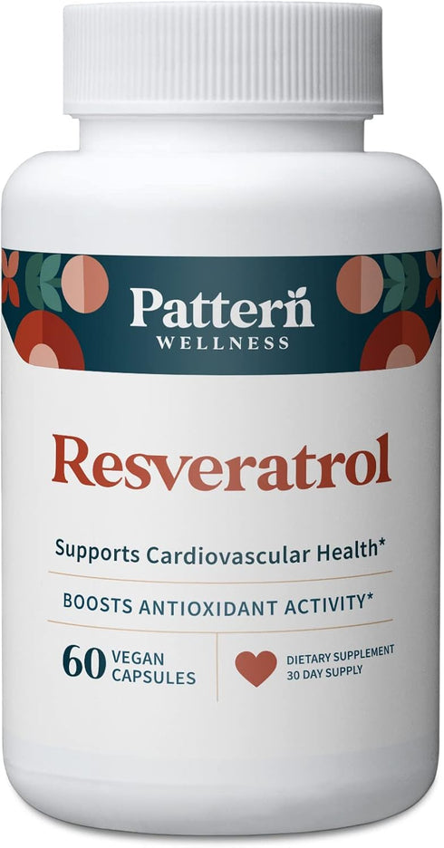 Pattern Wellness Resveratrol Supplement with Fisetin - Natural Antioxidant Booster - Whole Body & Heart Health, Healthy