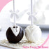 Gejoy 100 Pieces 2.6" Solid White Bows, Mini Satin Ribbon Twist Tie Bows for Wedding Graduation Party Decoration