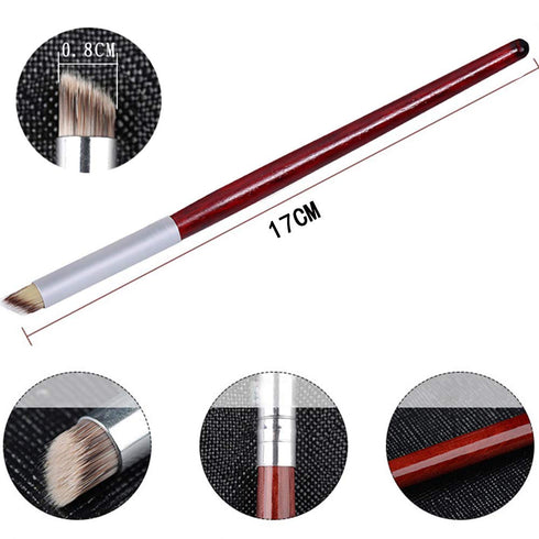 WOKOTO 3 Pcs Nail Ombre Brushes Set with 8 Additional Nail Sponges for Acrylic Application Gradient Gel