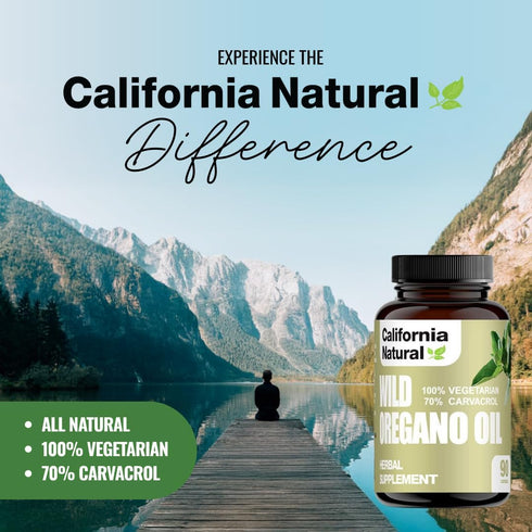 Wild Oregano Oil Vegetarian Soft Capsules - California Natural, Immune System & Digestive Support, 90 Count