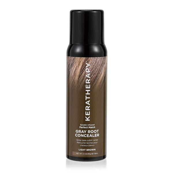Keratherapy Keratin Infused Perfect Match Gray Root Concealer Spray - Light Brown, 3 oz, 118ml - Root Cover Up Spray to
