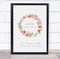 The Card Zoo New Baby Birth Details Christening Nursery Pink Flower Wreath Gift Print
