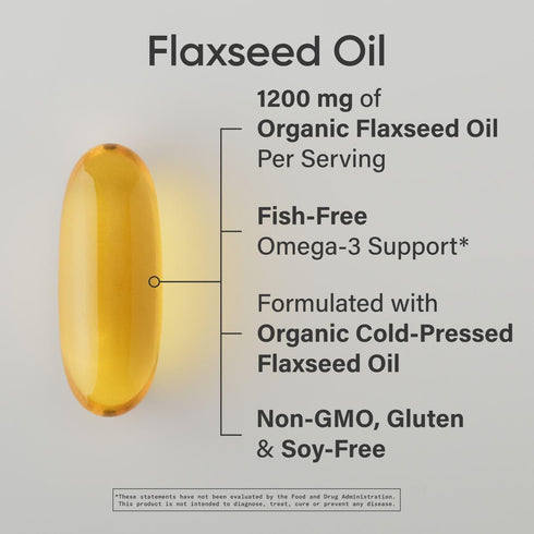 Sports Research Extra Strength Flaxseed Oil Softgels, 1242mg, Plant Based Omega-3, 200 Count