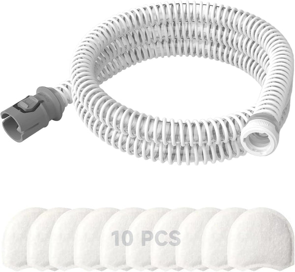 RespWave Replacement CPAP Tubing for ResMed AirMini Tube & 10-Pack Airmini Supplies Filters